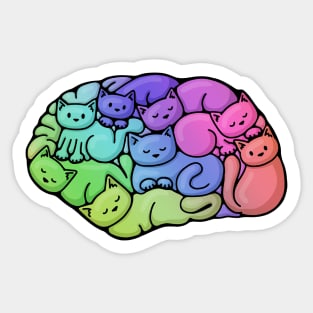 Cat Brained Sticker